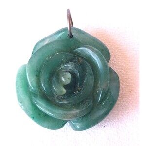 22g Natural Flower rose Green Aventurine Carved Quartz Crystal
